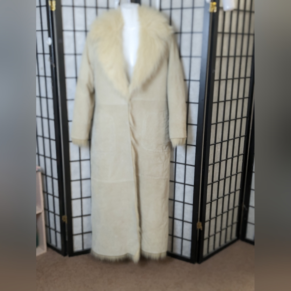 Full Length Penny Lane Suede and Faux Fur Coat L/XL